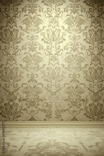 Ivory wallpaper with damask pattern