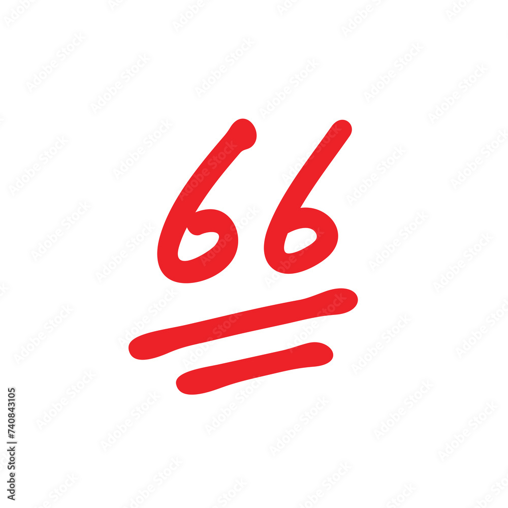 66 points exam score, sixty six points test score illustration, isolated on white background 66 points exam score, sixty six points test score illustration, isolated on white background