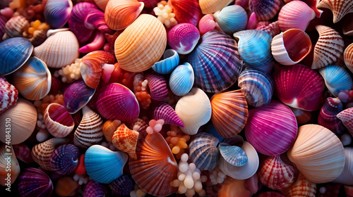 Multicolored seashells  full of hidden details