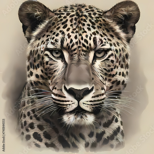 Leopard, logo-style photo