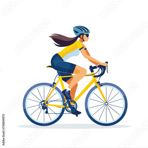 Fototapeta Naklejka Na Ścianę i Meble -  physical activity Single Person doing cycling Flat