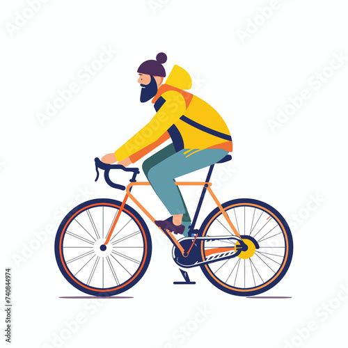 physical activity Single Person doing cycling Flat