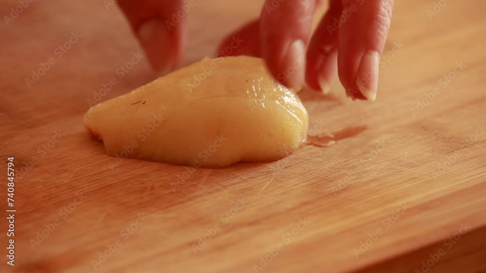pear perfection: cut, slice, peel pears close-up pear perfection: cut, slice, peel pears close-up