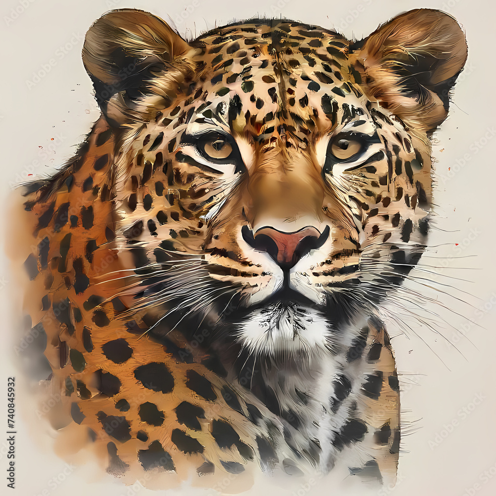 Fototapeta premium Leopard, logo-style