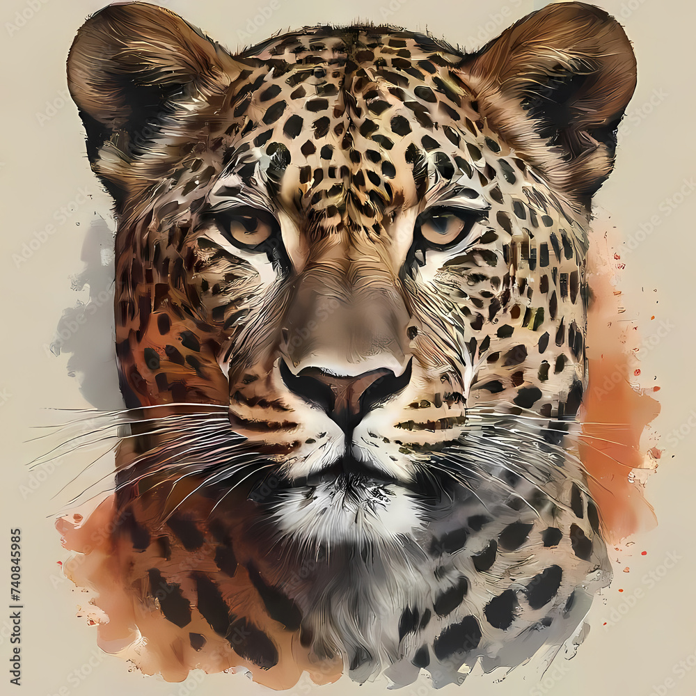 Obraz premium Leopard, logo-style