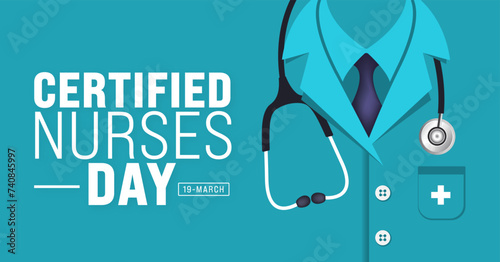 March is Certified Nurses Day background template. Holiday concept. use to background, banner, placard, card, and poster design template with text inscription and standard color. vector illustration.