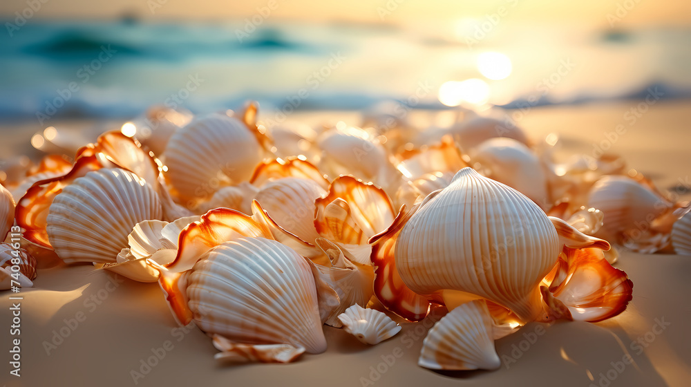Multicolored seashells, full of hidden details Multicolored seashells, full of hidden details
