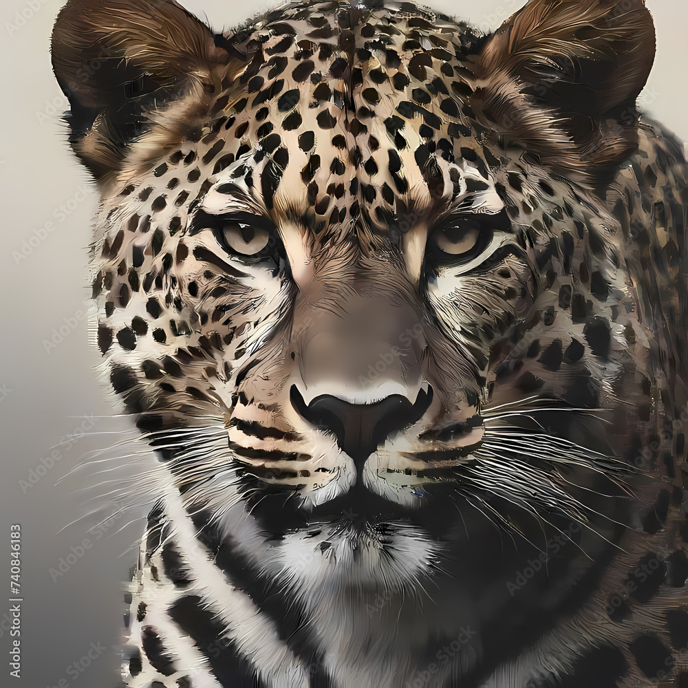 Obraz premium Leopard, logo-style