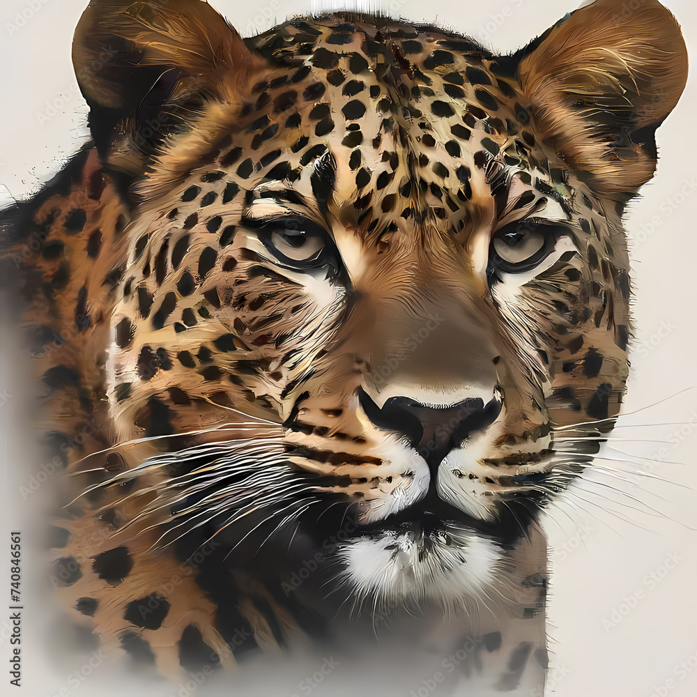 Obraz premium Leopard, logo-style