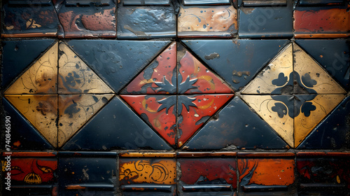 Close Up of a Colorful Tile Wall