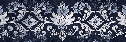 Navy Blue wallpaper with damask pattern