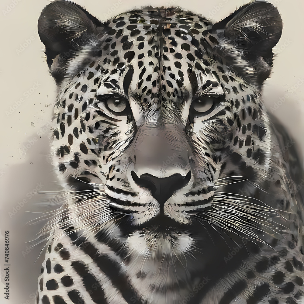 Fototapeta premium Leopard, logo-style