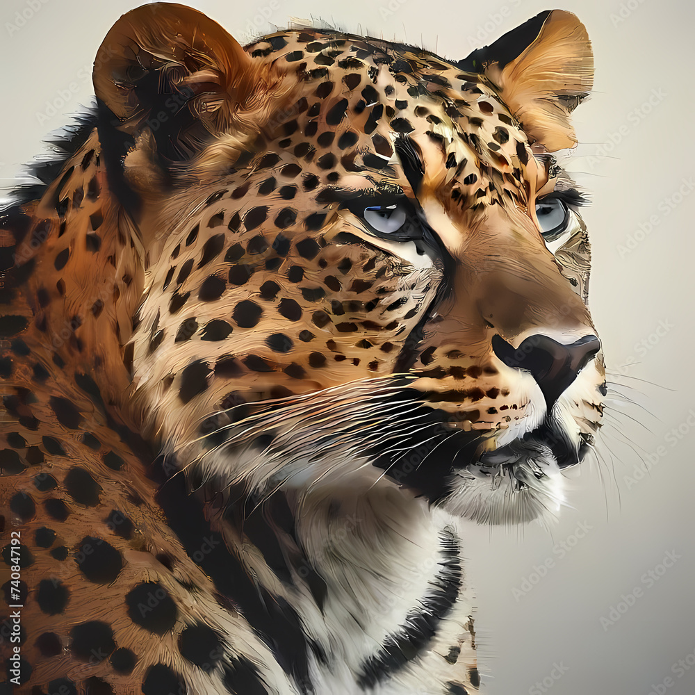 Fototapeta premium Leopard, logo-style