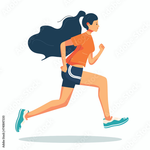 physical activity Single Person doing Running Flat