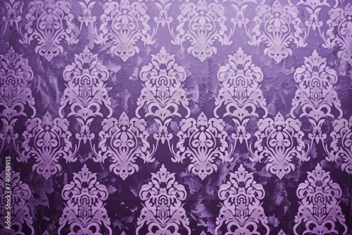 Purple wallpaper with damask pattern