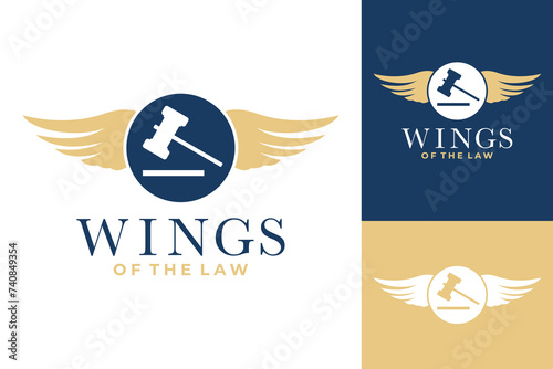 Wings Law Court Session Judge Logo Design