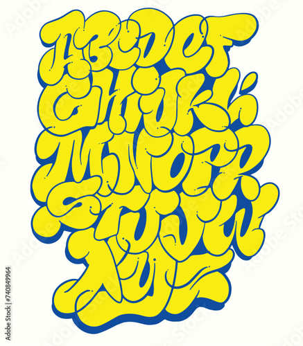 Vector hand drawn typeface in graffiti style