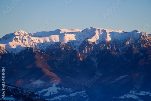 snow covered mountains  Bucegi Mountains  Romania