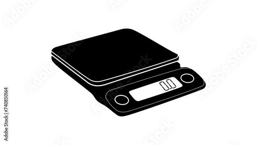 Digital Kitchen Scale, black isolated silhouette