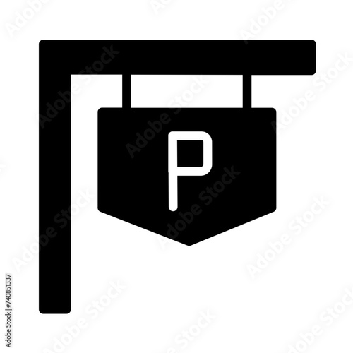 Parking Board Sign Glyph Icon