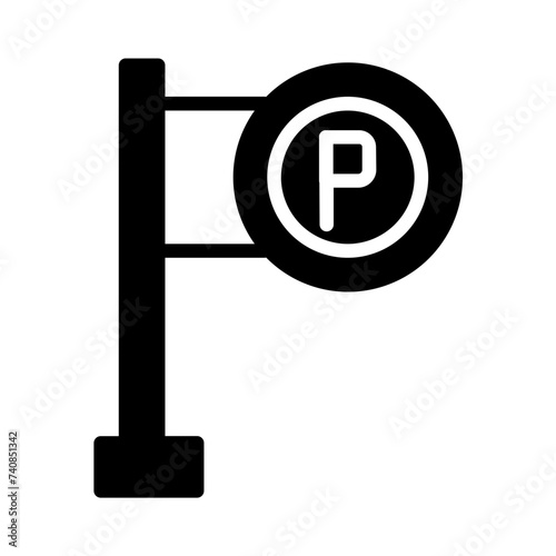 Parking Board Sign Glyph Icon