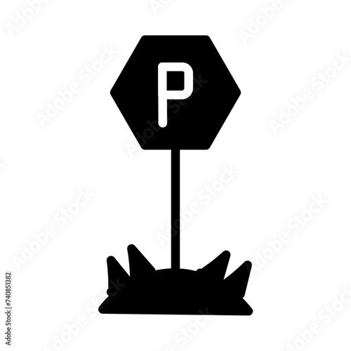 Parking Tree Tag Glyph Icon