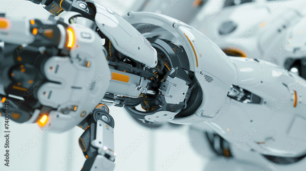 modern AI robotic arm working, advanced and futuristic artificial intelligence robots in industry modern AI robotic arm working, advanced and futuristic artificial intelligence robots in industry