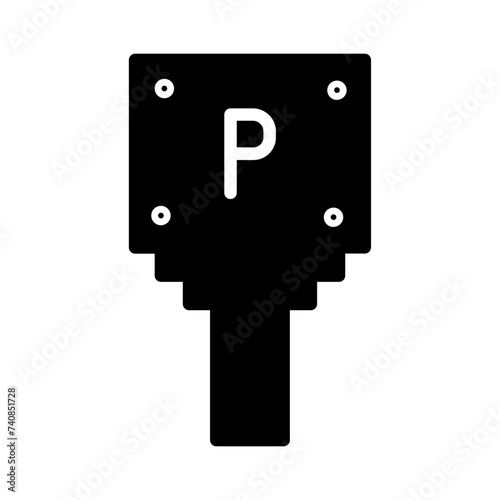 Board Parking Sign Glyph Icon