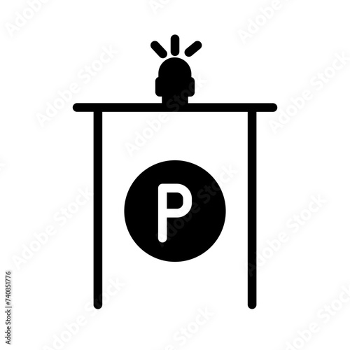 Car Park Sign Glyph Icon
