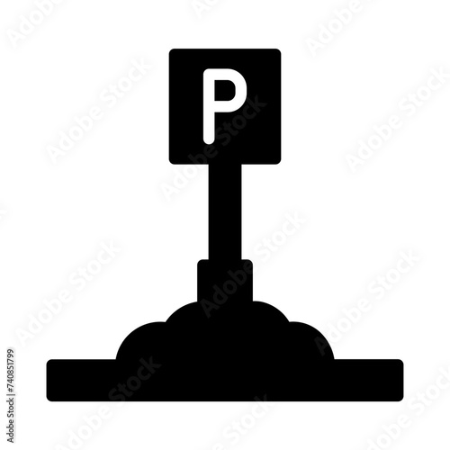 Car Park Sign Glyph Icon