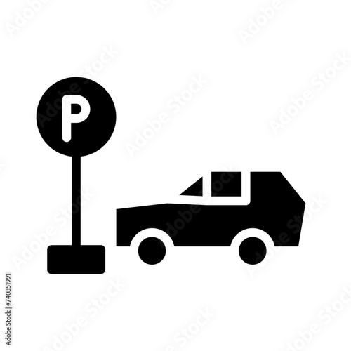 Area Car Park Glyph Icon