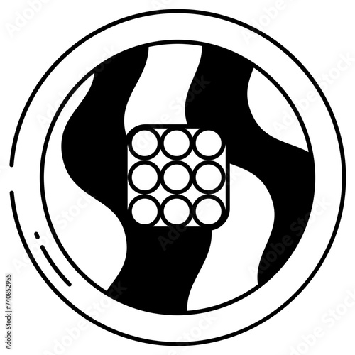 Red caviar glyph and line vector illustration