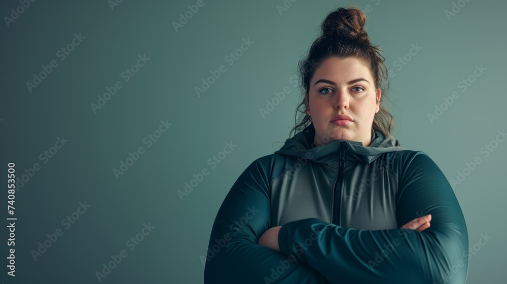Determined overweight woman Determined overweight woman