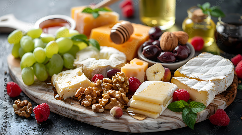 Gourmet Cheese and Fruit Platter for Elegant Snacking