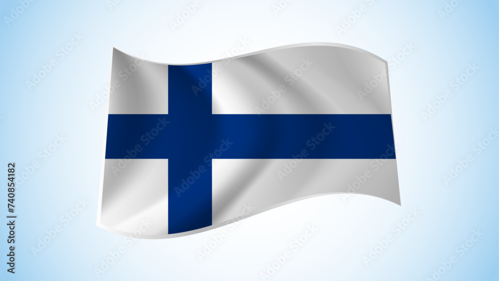 National Flag of Finland - Waving National Flag of Finland - Finland Flag National Flag of Finland - Waving National Flag of Finland - Finland Flag