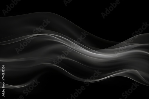 Abstract black smoke background. Air humidifier steam swirl for relaxation and meditation