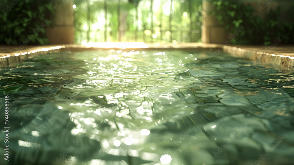 Overflowing Pool in Summer Heat