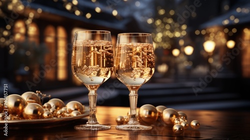 A festive scene of toasting with sparkling cider