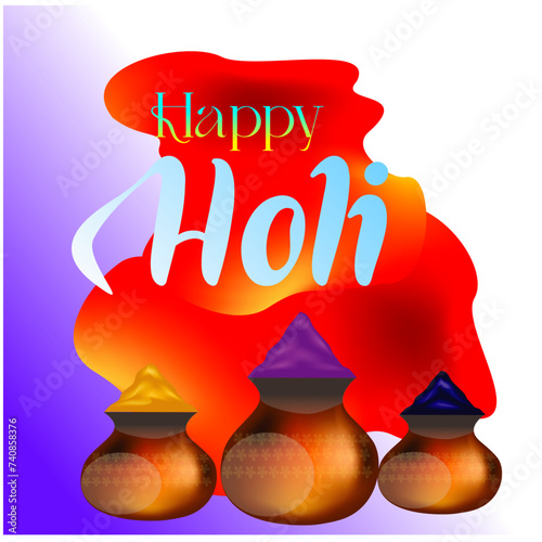 illustration of abstract colorful Happy Holi background
