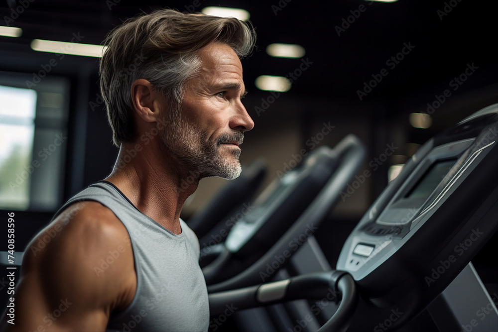 Elderly people pensioners working out in modern interior big spacious gym Generative AI illustration Elderly people pensioners working out in modern interior big spacious gym Generative AI illustration