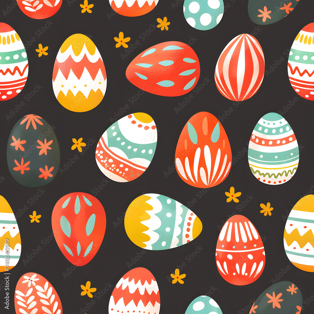 Easter eggs seamless pattern background. Easter eggs seamless pattern background.