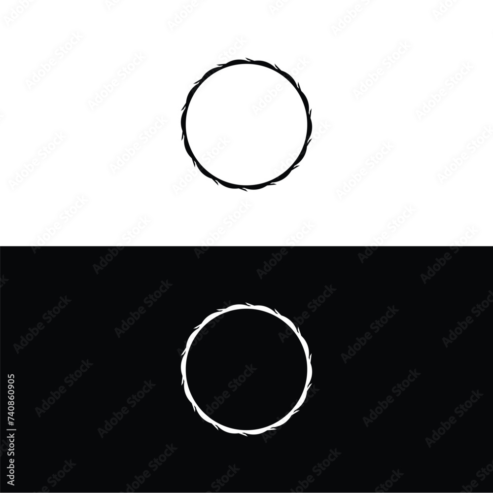 Black and white circle vector logo design . Circle unique deisgn Black and white circle vector logo design . Circle unique deisgn