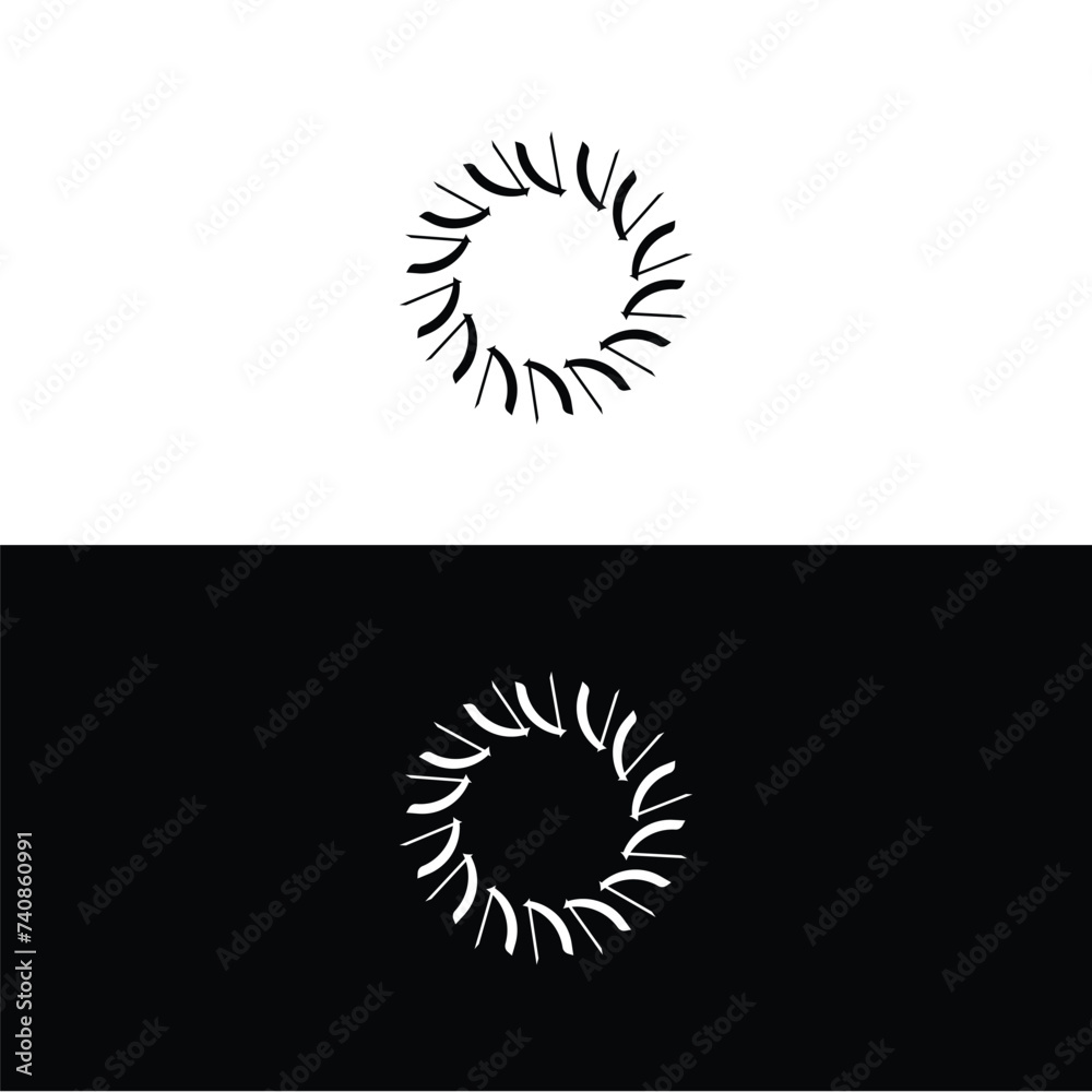 Black and white circle vector logo design . Circle unique deisgn
