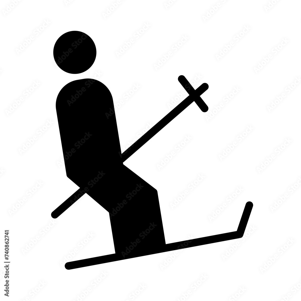 Ski Sport Winter Glyph Icon Ski Sport Winter Glyph Icon