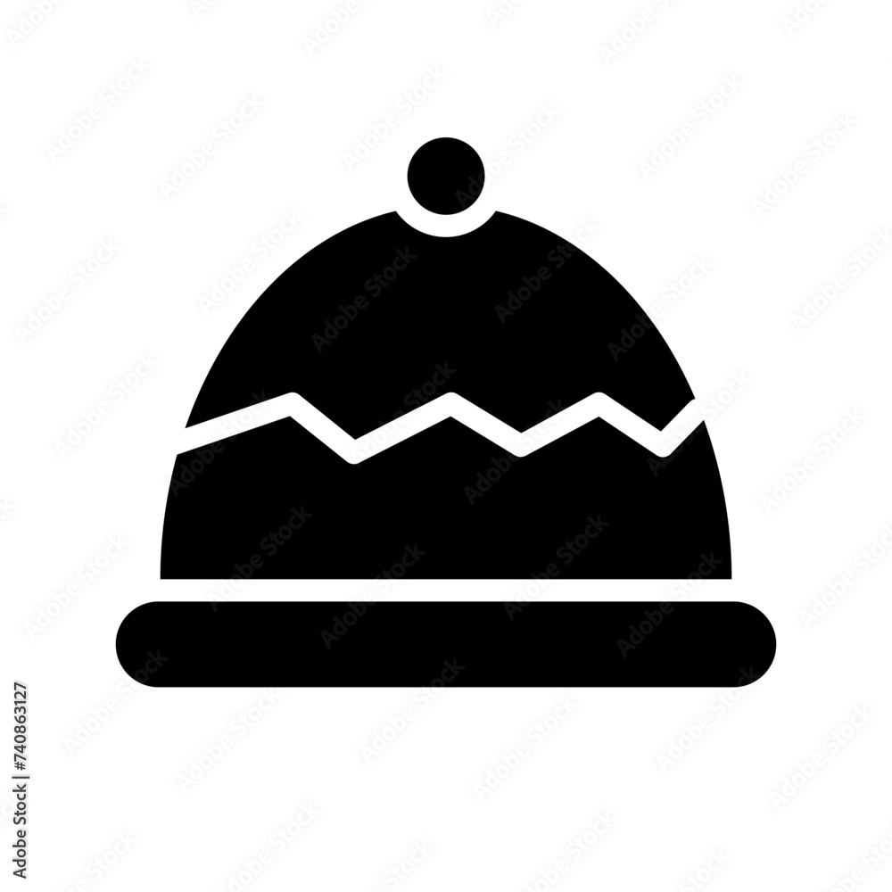Fototapeta premium Hat Warm Winter Glyph Icon