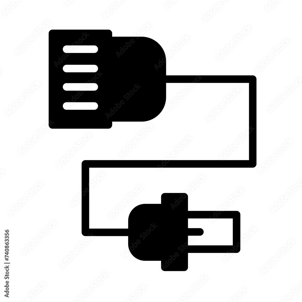 Car Electric Plug Glyph Icon Car Electric Plug Glyph Icon