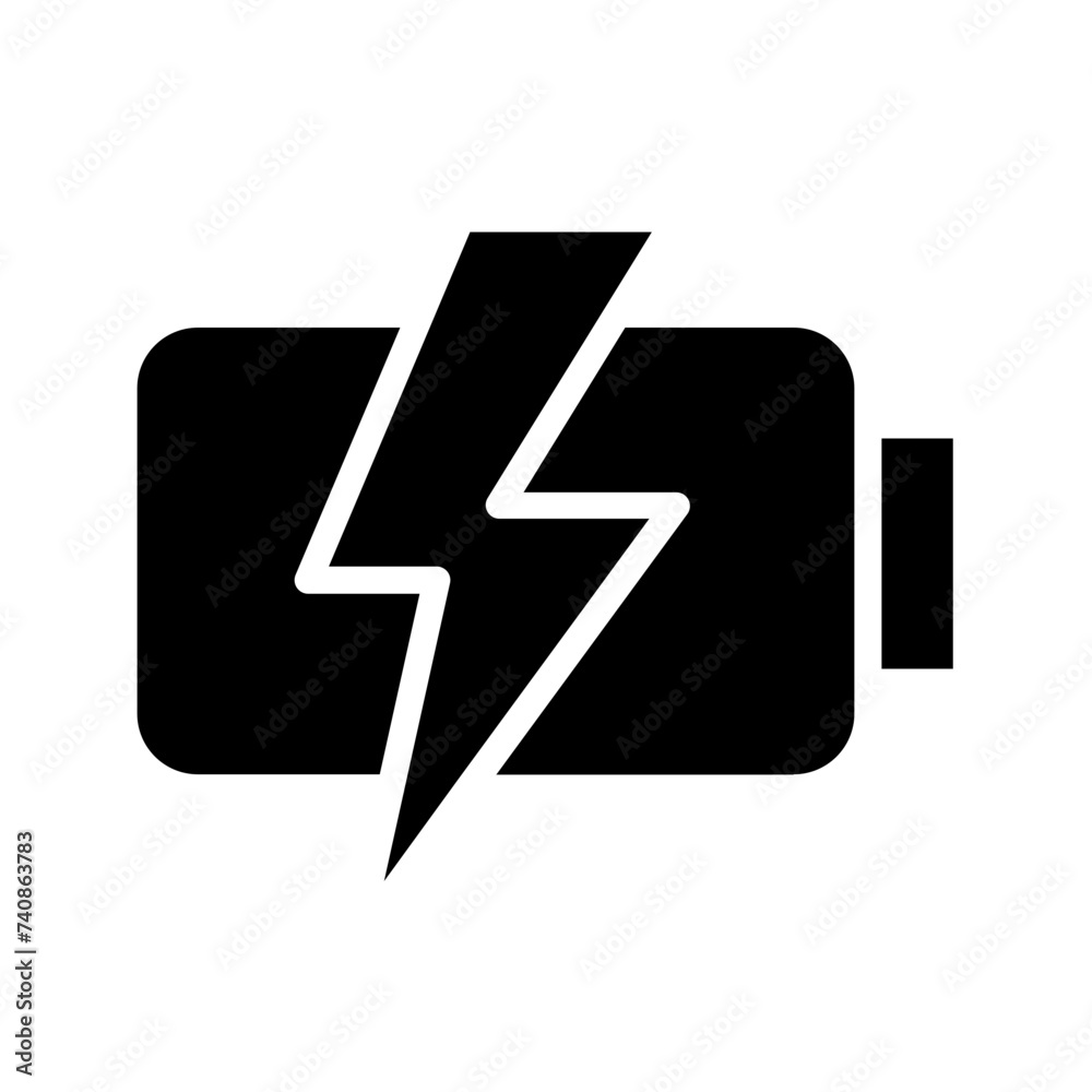 Battery Power Energy Glyph Icon Battery Power Energy Glyph Icon