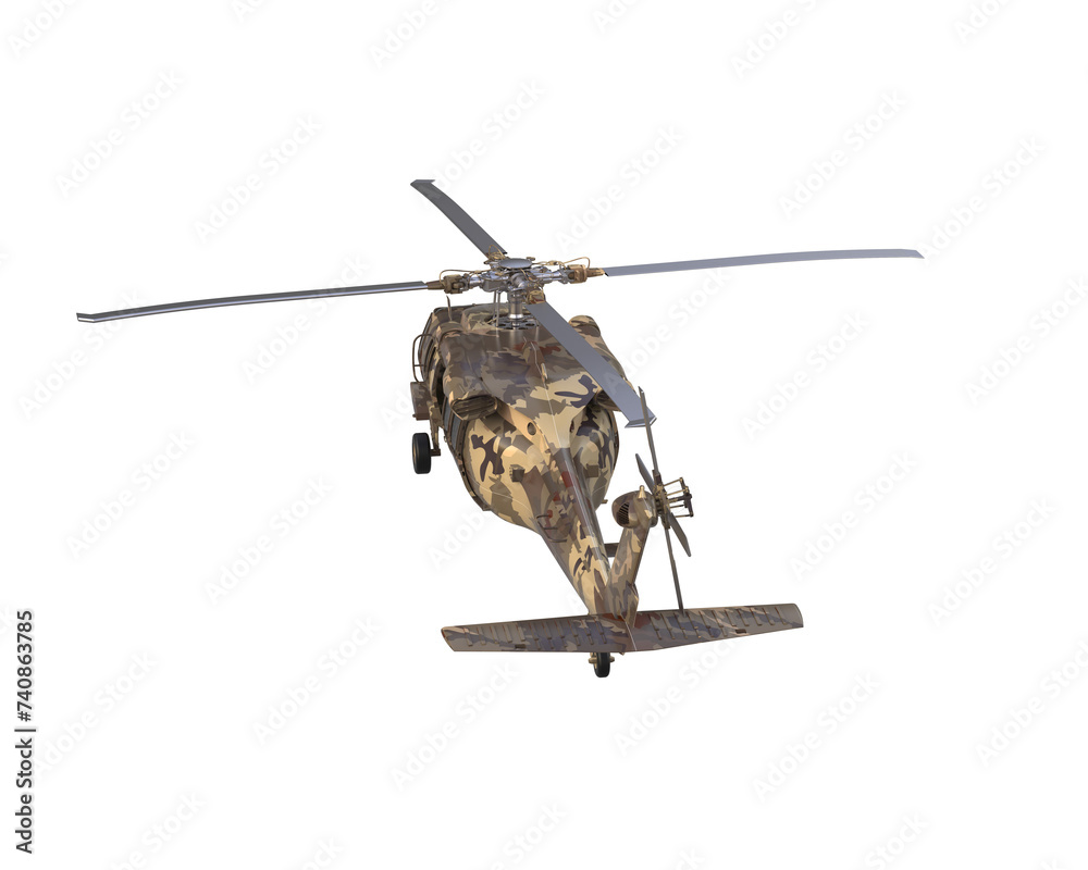 Fototapeta premium War helicopter isolated on background. 3d rendering - illustration