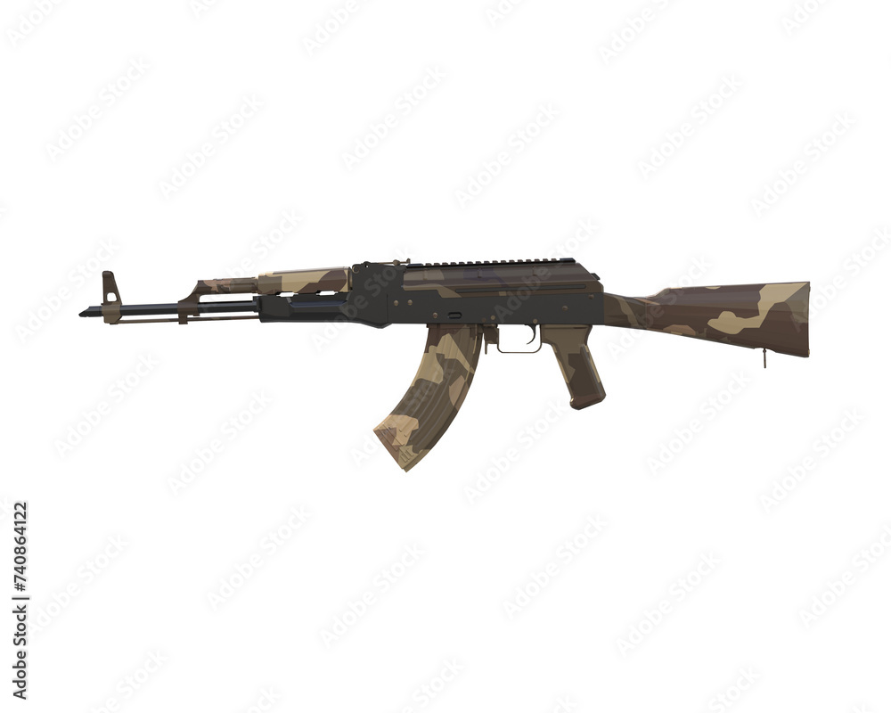 Machine gun isolated on background. 3d rendering - illustration Machine gun isolated on background. 3d rendering - illustration