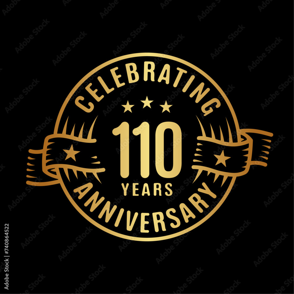110 years logo design template. 110th anniversary vector and illustration.
